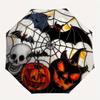 Halloween Stained Window Decorations - Bat, Skull, PumpkinDesign for Home DecorUmbrella, Portable 3-Fold Compact Umbrella for Men & Women Gift