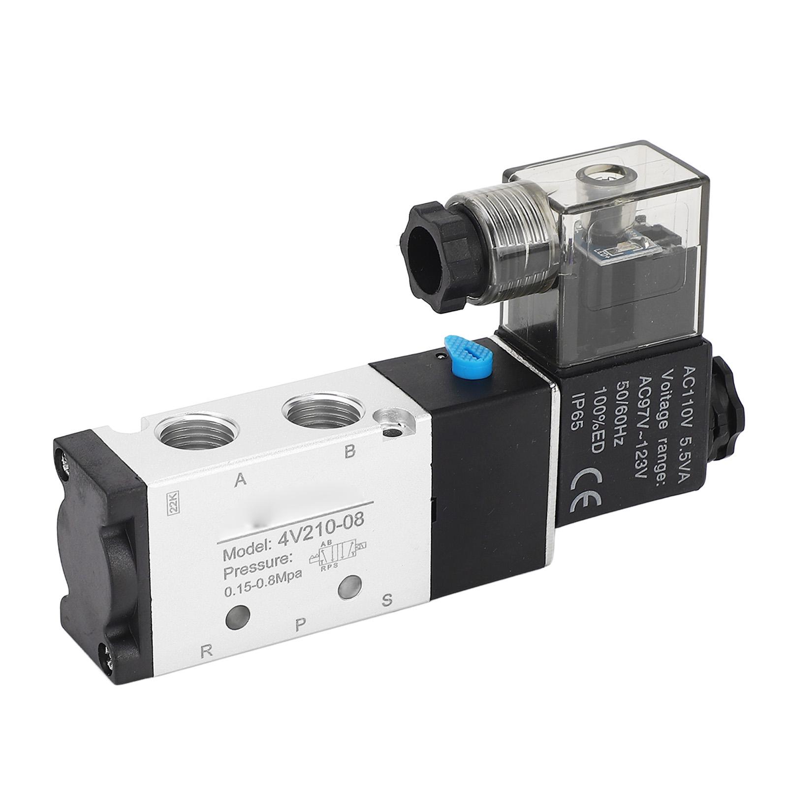 

4V21008 Electric Solenoid Valve 2 Position 5 Way Cylinder Control Reversing Valve Pneumatic Air