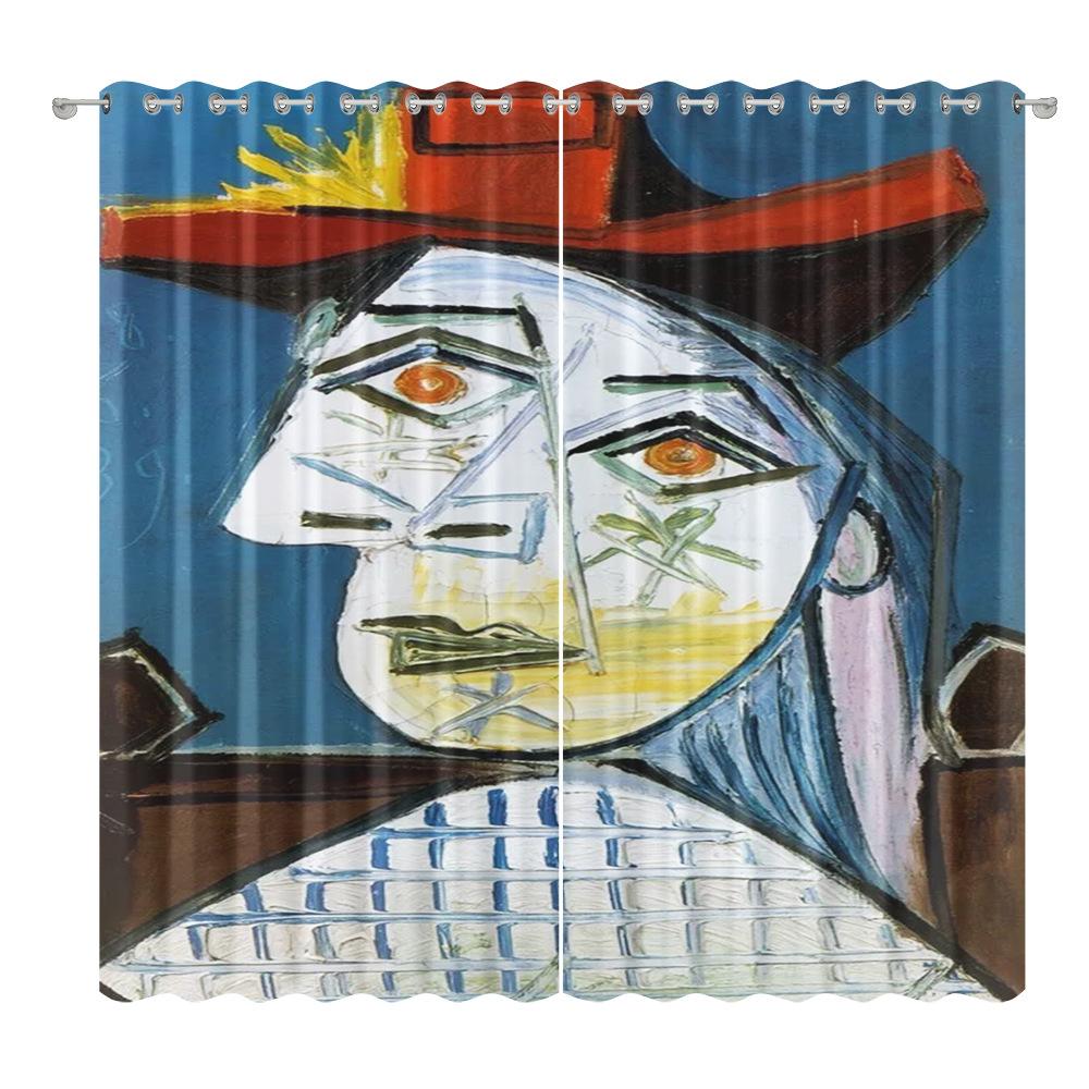 Abstract Curtain Cloth Bedroom Living Room Balcony Blackout Curtain Office Hotel Insulation Curtain