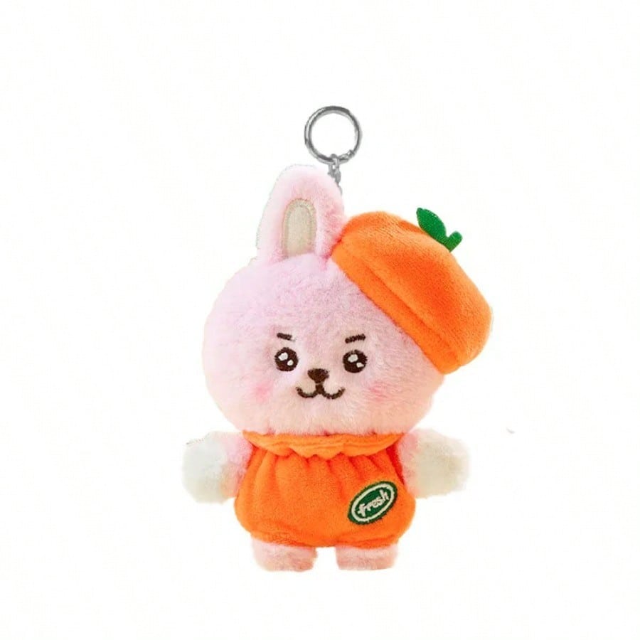 LINE FRIENDS BT21 Anime Kpop 12cm Cooky Shooky Plush Toy Y2K-Style Latest Arrival Cartoon Orange Plush Doll Backpack Keychain