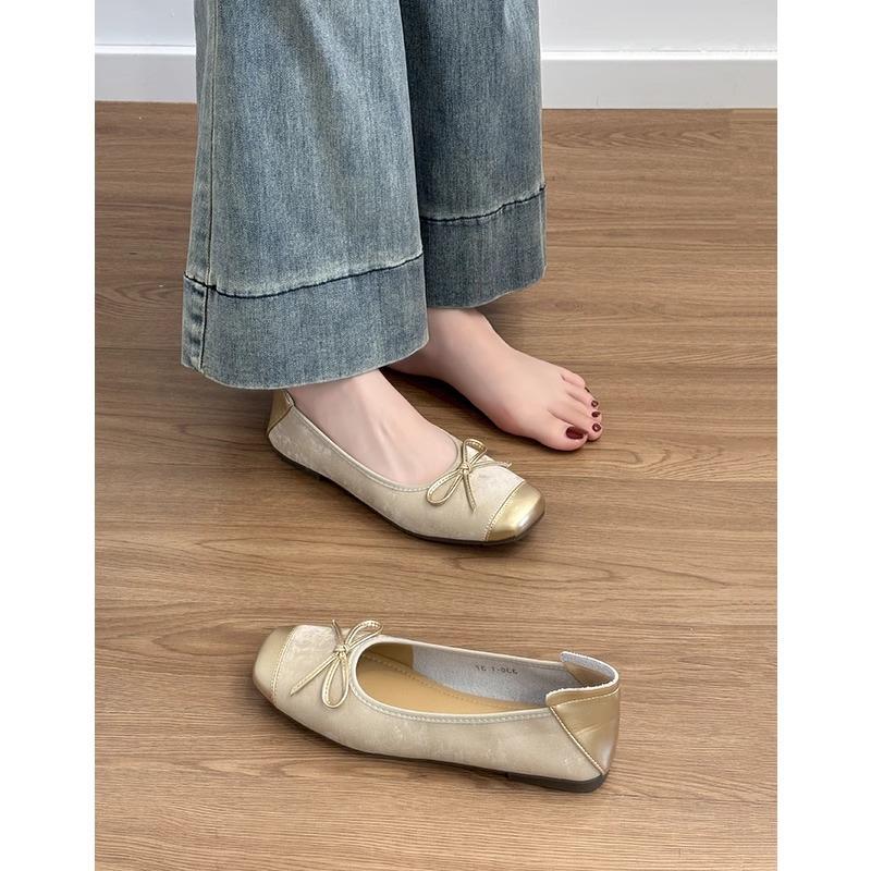Sheepskin version~ French flat-soled retro ballet single shoes women's 2025 new versatile Mary Jane egg roll shoes grandma shoes