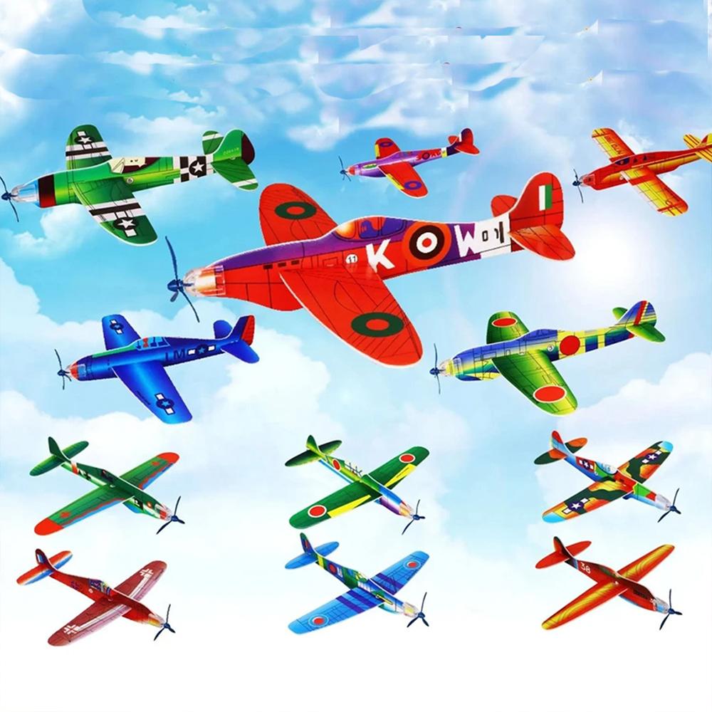 12Pcs Foam Airplane Toy Glider Planes for Kids Party Favors Birthdays Gifts Prize Airplane Model Outdoor Flying Toys