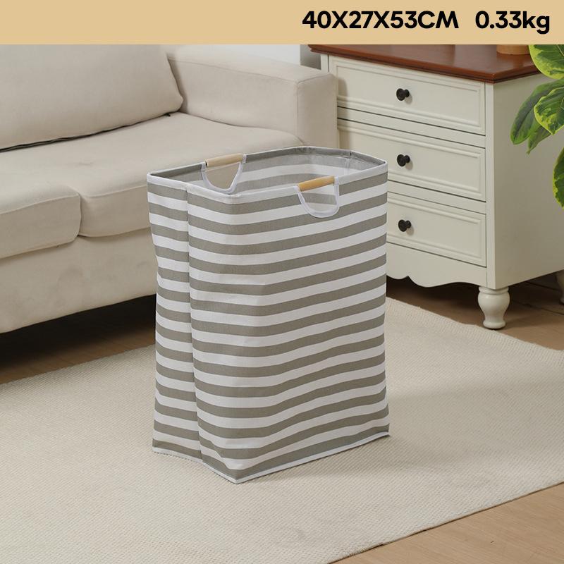 

Дышащая льняная корзина для белья, складная корзина, деревянная ручка, контейнер для хранения, большая вместимость, органайзер для грязной одежды, многоцелевое домашнее хранение для ванной комнаты 40x27x53cm серый