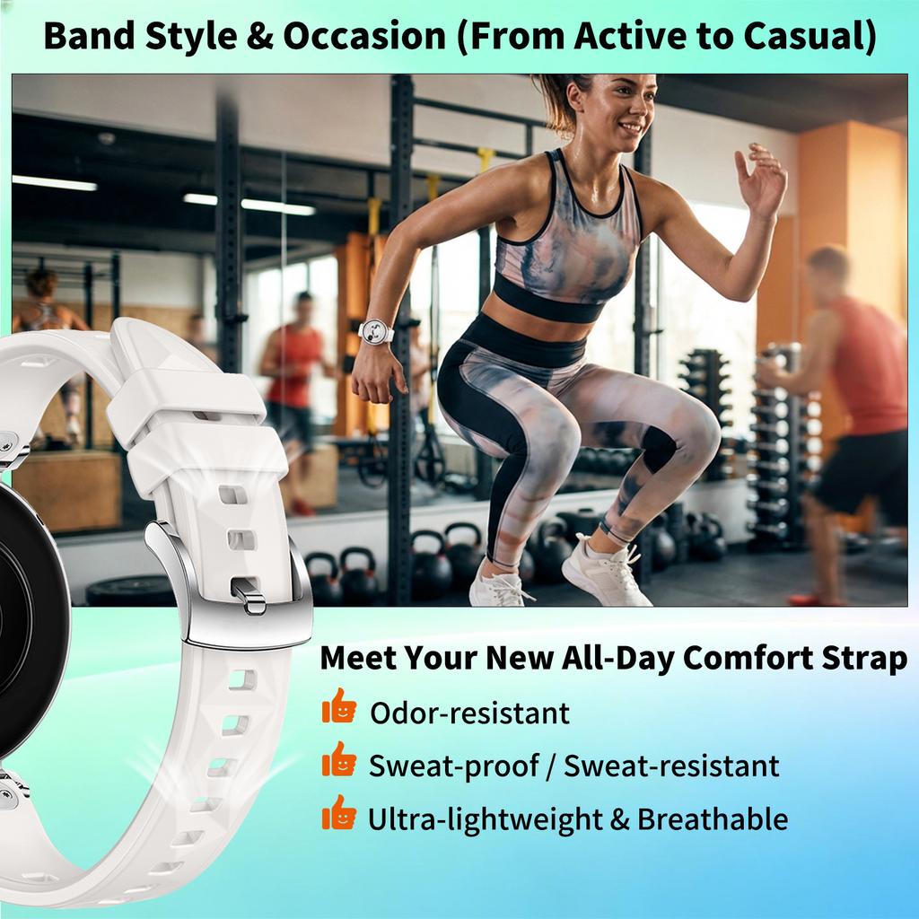 18mm FKM Gumový Řemínek pro Garmin Venu 4 41mm 3S 2S Forerunner 265S 255S Řemínek pro Huawei Watch GT 6 41mm 5 Pro 42mm Náramky