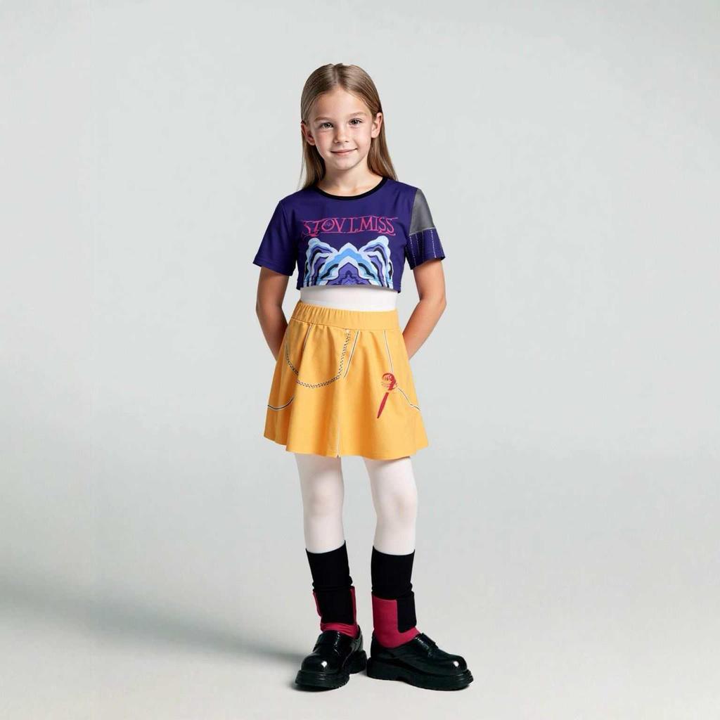 Evropský a Americký Set Cosplay Dívky Lovce Démonů - Dětský Halloweenský Kostým Rumi Zoi