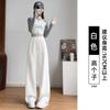 Gray sports wide-leg pants women's autumn new loose and thin small casual straight banana guard pants