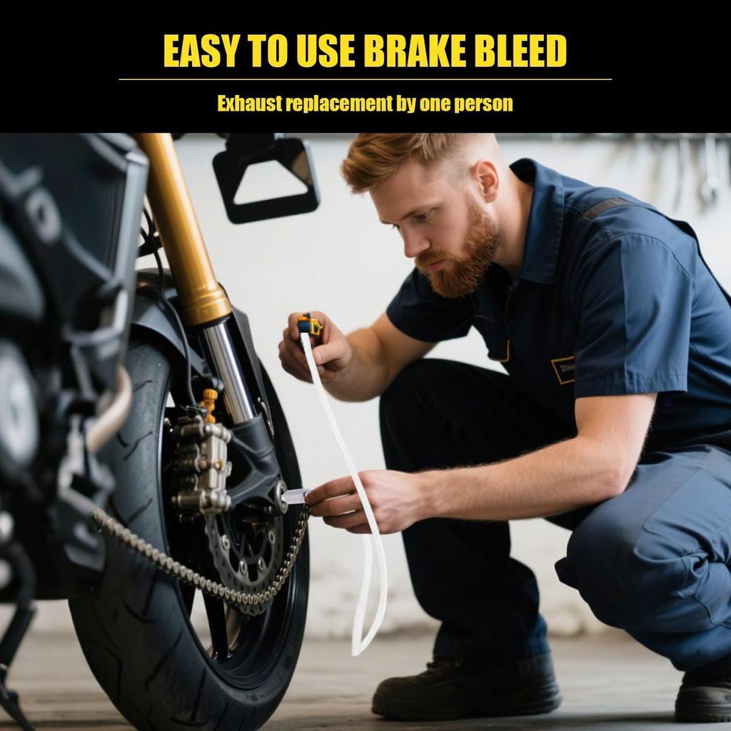 2PCS Brake Bleeder Hose,One Way Check Valve Tube Bleeding Tool Kit For Car Motorcyle Clutch For Men,2025 Upgraded Universal Brake Fluid Bleeder With