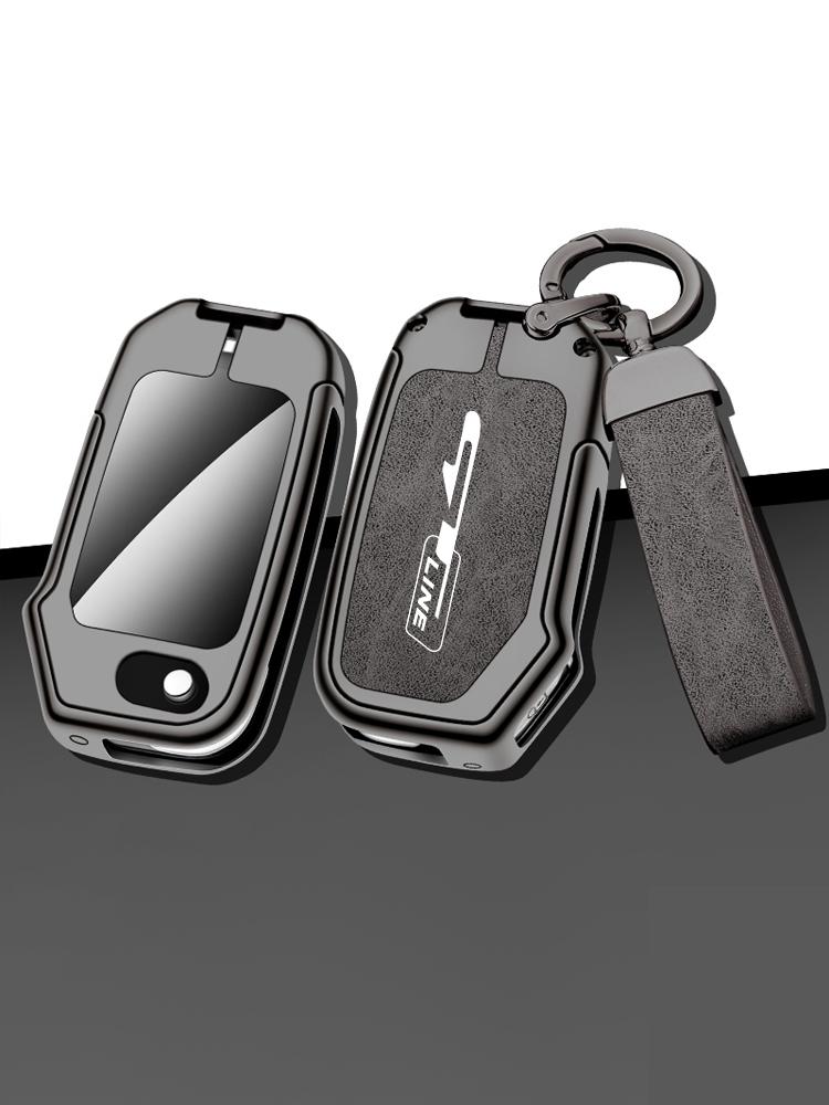 For Kia GTLine Sportage Ceed Xceed Sports K5 Seltos 2019 2020 2022 2023 Zinc Alloy Leather Car Logo Key Case Cover Keyring Shell