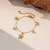 Ocean Series Gold-Plated Starfish & Shell Rhinestone Necklace - Luxurious & Versatile