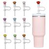 Cup Accessories 10mm Straw Tip Covers Diamond Shape Reusable Drinking Straws Plug Silicone Cute Drinking Dust Cap Kitchen