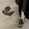 Fashion Eilyken Fashion PVC Transparent Platform Wedges Heels Women Slippers Design Flower Leopard Print Open Toe Shoes