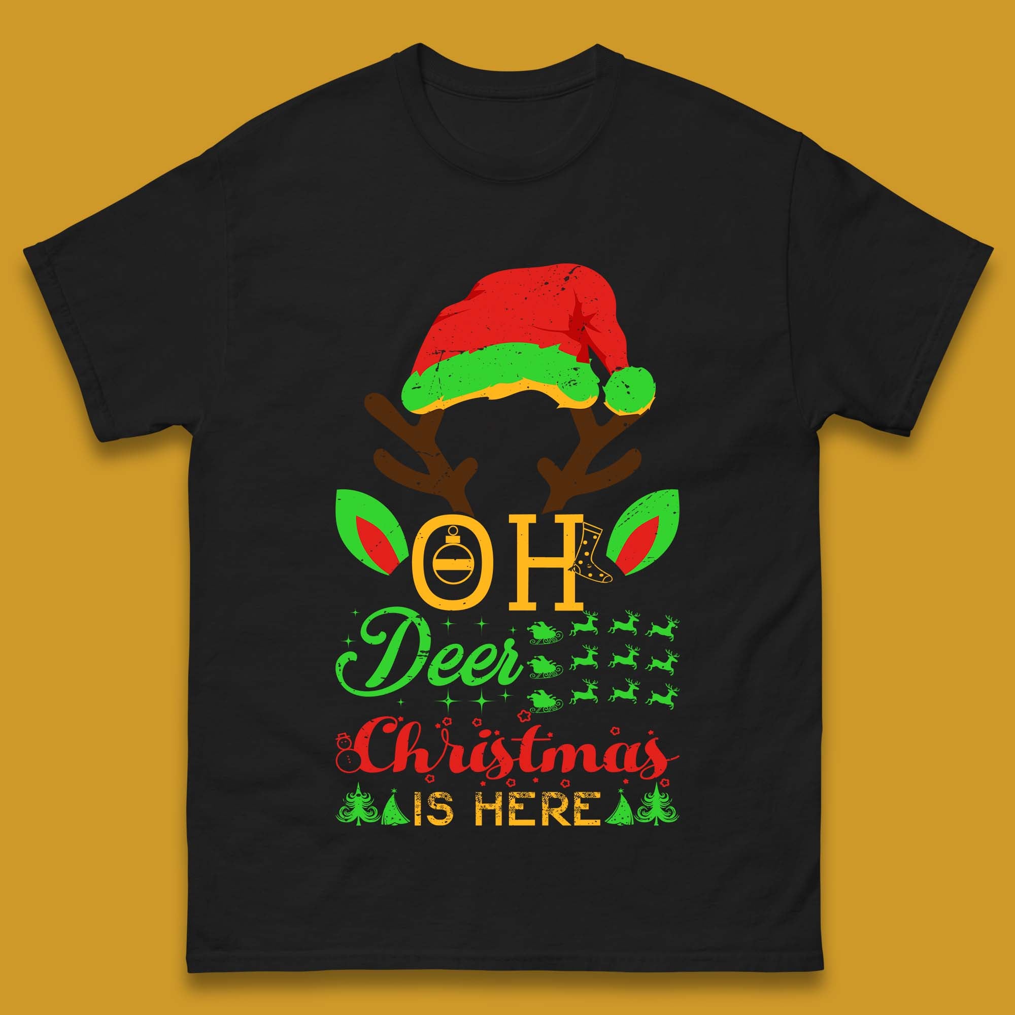 Christmas Mens T Shirt Womens Tops Tees Oh Deer Christmas Is Here Top S