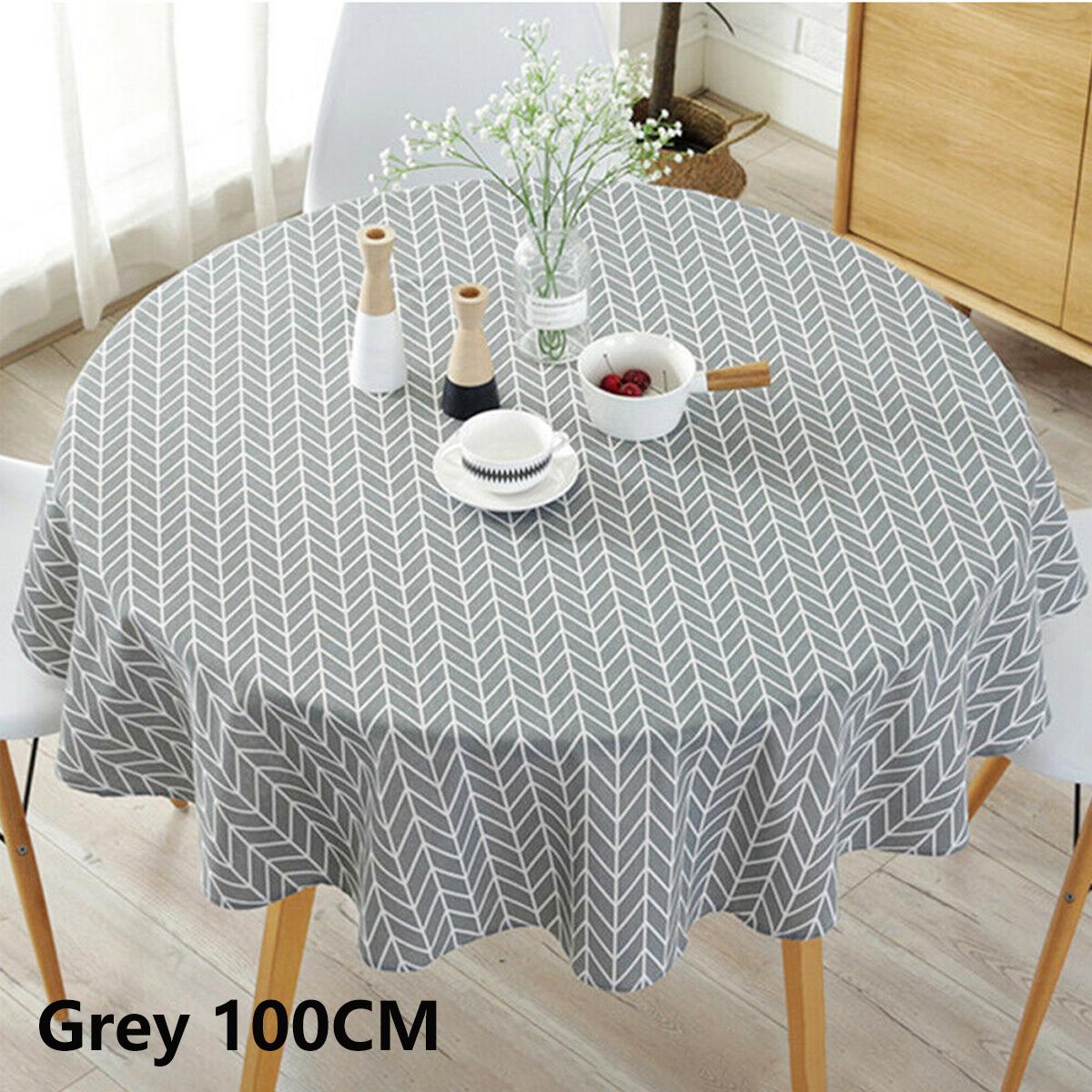 

Nordic Round Tablecloths Washable Cotton Linen Dining Table Pad 100/120/150CM Suitable for Banquet Wedding Christmas Table Cover
