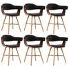 Day and Night - Day and Night Dining Chairs 6 Pcs Synthetic Leather and Black Curved Wood