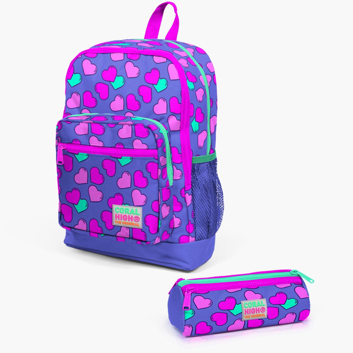 

Coral High Kids Лаванда Розовое Сердце Узор 2 шт Школьная сумка SET0223463