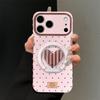 ins polka dot applies to Apple 17promax mobile phone case iphone15 Epoxy love bracket 16 new women's 14.