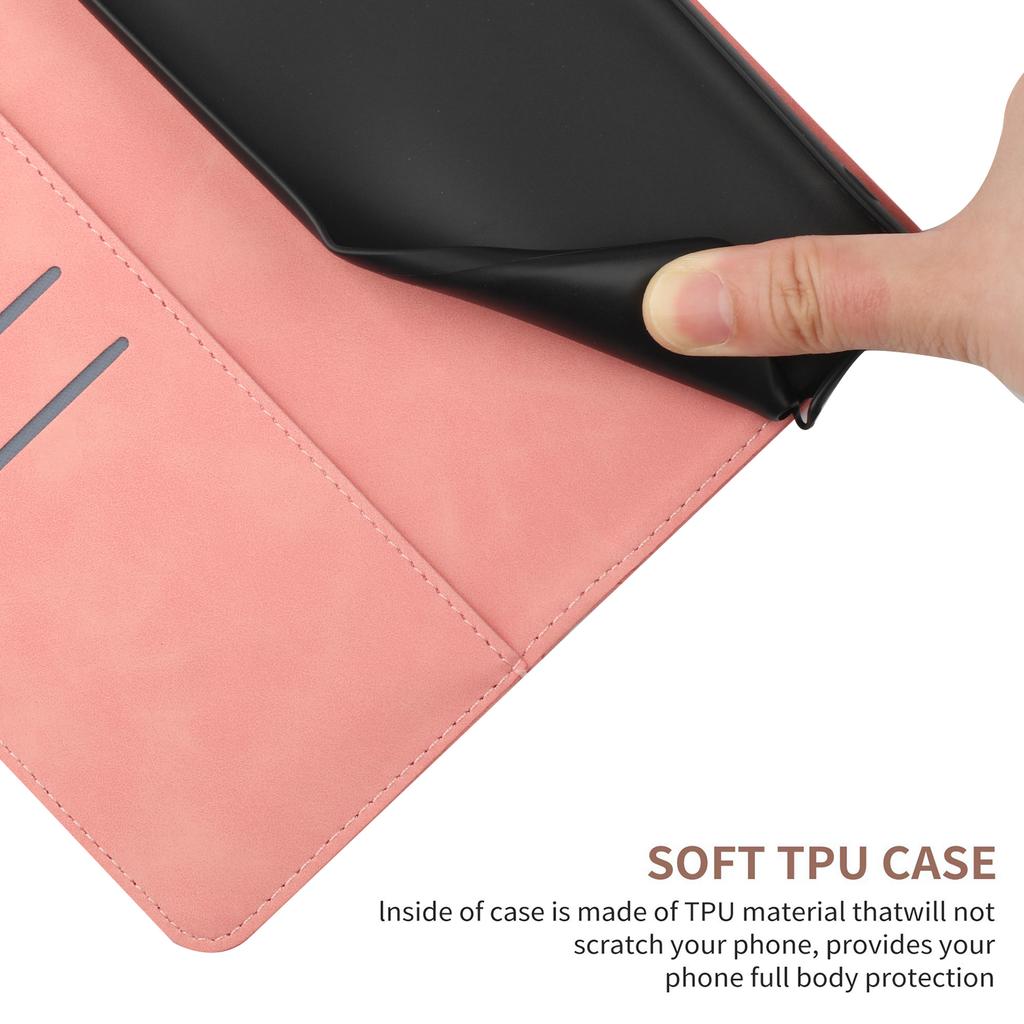 HT05 For Realme 12 4G/12+ 5G Wallet Case PU Leather Stand Phone Cover Lines Imprinted