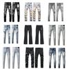 Mens High Street Ripped Skinny Stretch Denim Jeans With Embroidered Patch Vintage Style