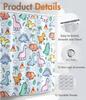 Cute Dinosaur Pattern Polyester Shower Curtain 180X180Cm - Waterproof Kids Bathroom Decor With Hooks For Home Textiles