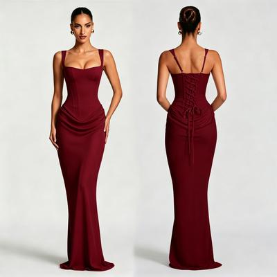 Women's Slim Fit Fishtail Dress Adjustable Straps Light Luxury Dinner Wedding Party Dress Dress