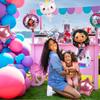 6 Pcs Gabby Doll Birthday Party Balloon for Baby Shower, Gender Reveals