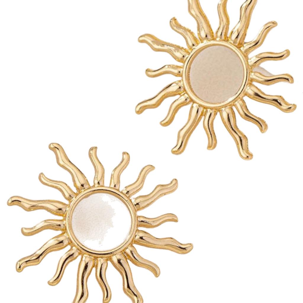 Personalized design sense premium sun stud earrings retro fashion sun flower earrings