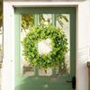 Green Wreath Artificial Four Leaf Clovers Garlands Green Hanging Tinsel Garlands Ornament for Patricks Day Decoration