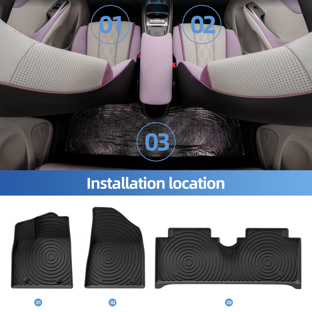 Smabee for BYD Dolphin 2021-2026 TPE 3D Car Floor Mats Cargo Liner Trunk Pad Foot Mat Odorless Tray Protection All Weather BLACK