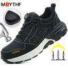 High-quality Work Safety Shoes for Men Rotating Button Work Sneakers Anti-smash Anti Puncture Indestructible Shoes Work Boots