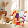 1pc Large Plush Chew Toy for Dogs, Colorful Animal Pattern Round Squeaky Interactive Toy, Suitable for Outdoor Training & Entertainment