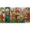 Stamped Cross Stitch Bookmark Set 6Pcs 14CT Floral Animal Pattern with Thread Needle for Adults