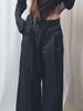 Half Devils Belted Wide Pants_Navy