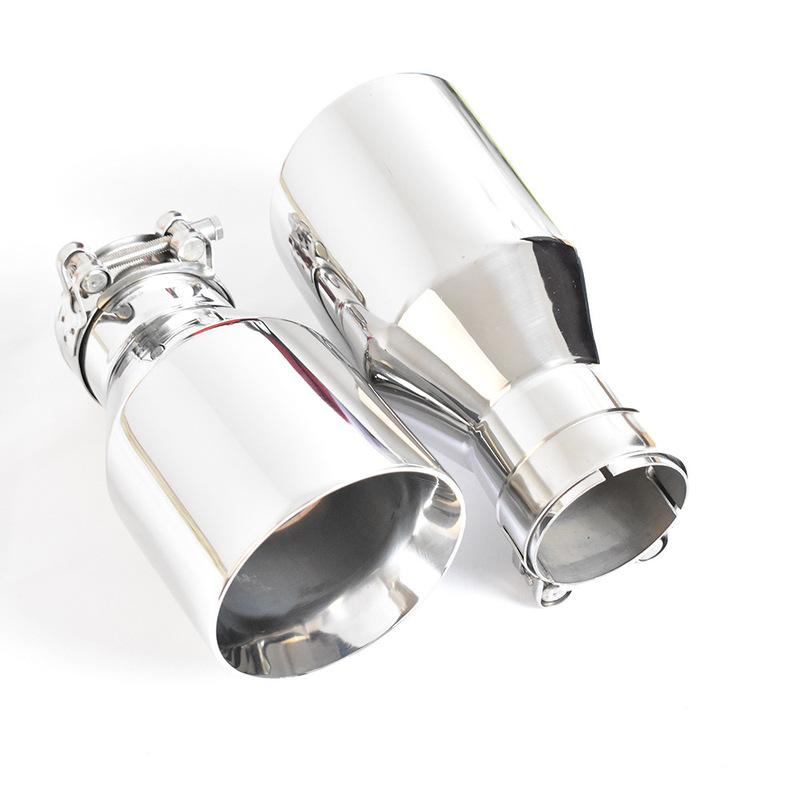 

1 шт. Двухстенная плоская толщина 1,2 мм Нержавеющая сталь Универсальный наконечник выхлопной трубы для модификации транспортных средств Глушитель Задняя труба Модификация 51mm-76mm