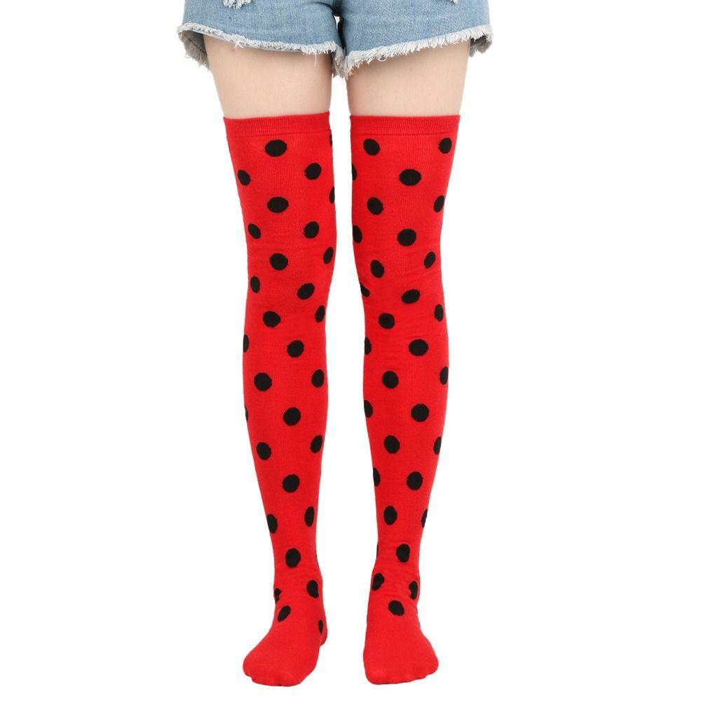 Arm Leg Warmers Kids Knee High Socks Ladybug Long Boot Stockings  for Women Children's