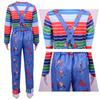 Chucky Season 2 Overalls Cosplay Costume Kids Halloween Jumpsuit Role Play Outfit Set with Striped Shirt