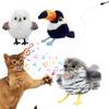 Automatic Flapping Birds Cat Toy Interactive Cat Teaser with 3 Wing Modes Chirping Sounds Self-Play Exercise Toy for Indoor Cats