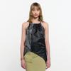 Kimjisu Two Tone Ribbon Paisely Halter-Neck Top _ Black