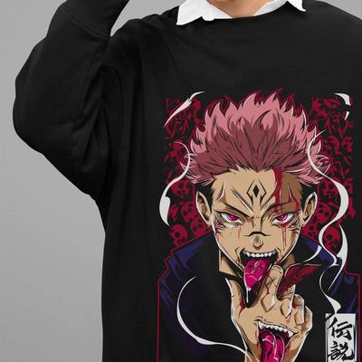 Jujutsu Kaisen Sweatshirt Sukuna Pullover JJK Anime Pullover Gojo Satoru Yuji