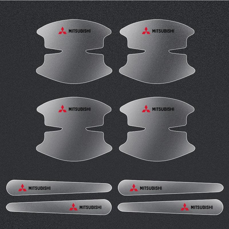 

8Pcs/set PVC Transparent Car Door Handle Wrist Bowl Trim Stickers For Mitsubishi Lancer Mirage Pajero Asx 10 Outlander 3 l200