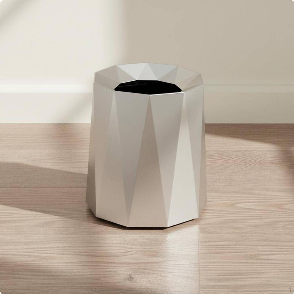 Modern Decorative Garbage Bin Nordic Design Double Layer Trash Can Large Capacity Geometric