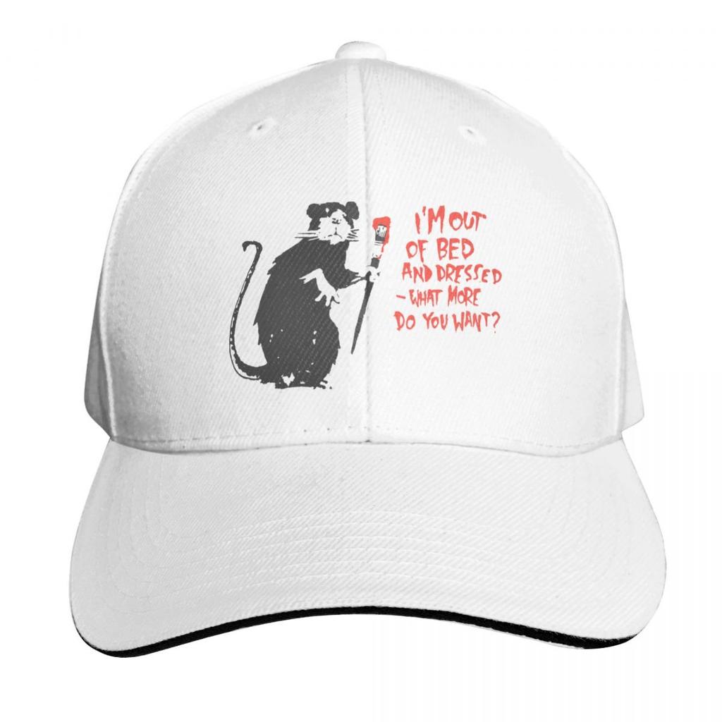 BANKSY Out Of Bed Rat Baseball Cap Military Tactical Cap Hat Baseball Cap Beach western Hat Womens Hats Unisexs
