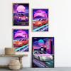 Neon Punk Racing Game Stree Wall Art Poster Cool Car Painting Children's Boys' Room Decoration Canvas Print Image