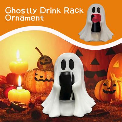 Estátua Fantasma de Coca-Cola de Halloween Porta-Bebida Fantasma Fofo Porta-Lata de Bebida de Mesa para Decoração de Mesa de Casa Escritório