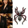 Halloween Arachnid Brooch Crystal Costume Pin Alloy Statement Lapel Accessory for Party Outfits, Coats and Bags