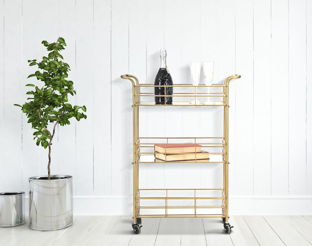 Glam Retro Trolley. Cm 60X30,5X80