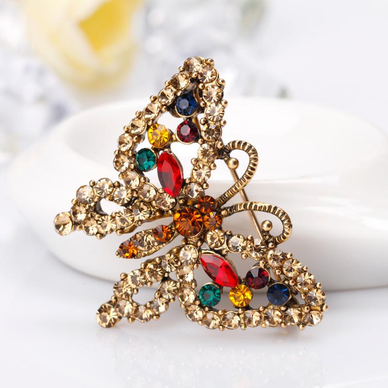1Pcs Colorful Beautiful Insects Brooch Vintage Big Flower Butterfly Brooches For Women'S Clothes Pins Gifts