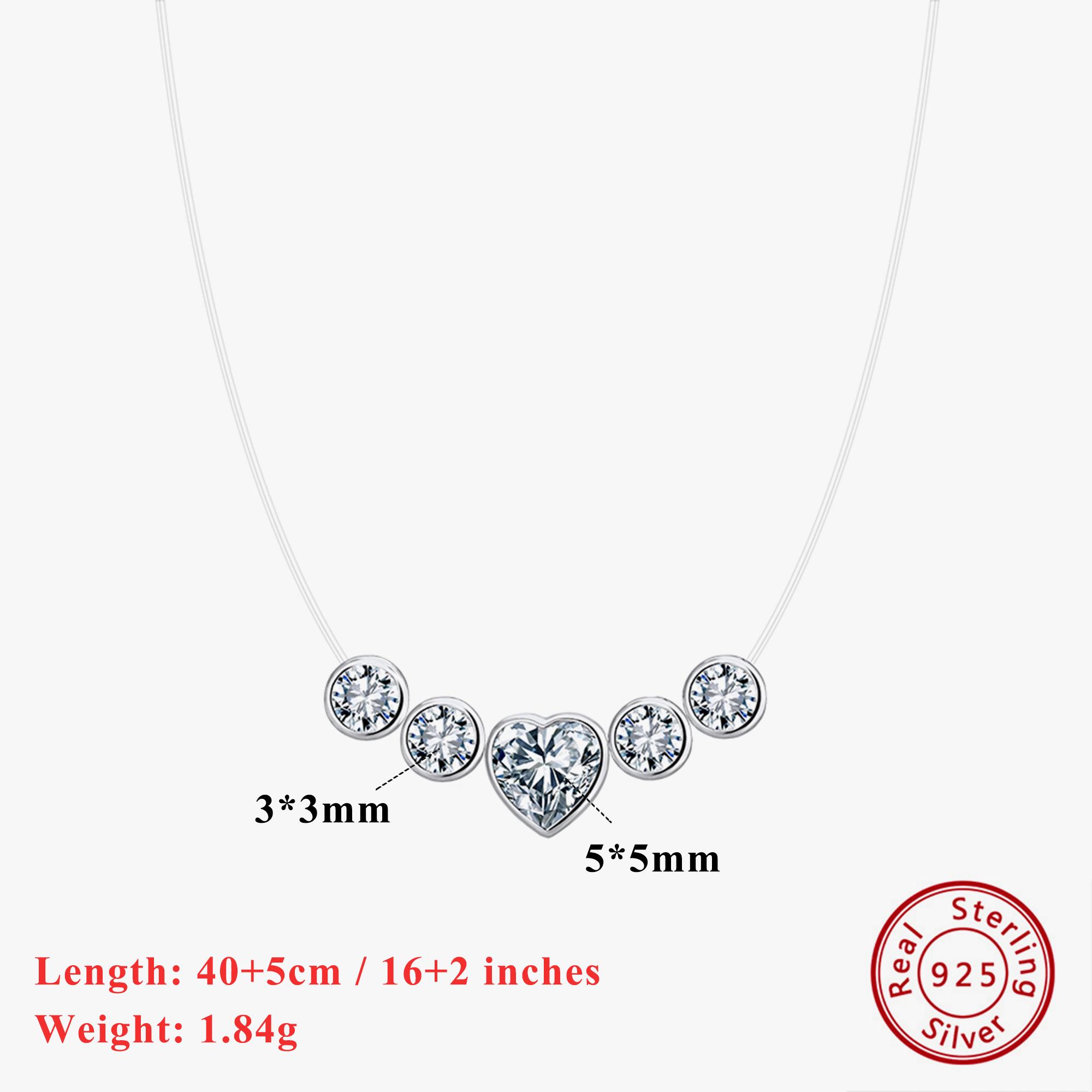 

EFFIE QUEEN 925 Sterling Silver Necklace Featuring a Stunning Heart-Cut Zirconia Pendant Ideal for Any Celebration Gift LZN30 срібний