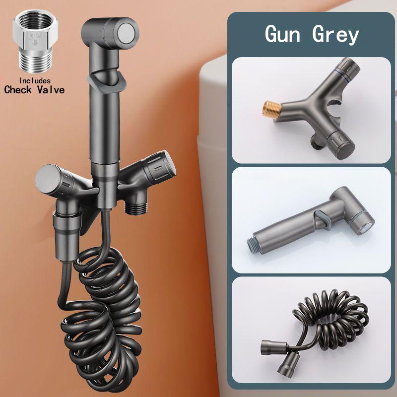 HLK Brass Bidet with Modern Vertical Spray Gun Wall-Mounted for Kitchen Hotel Bathroom Use Easy Installation