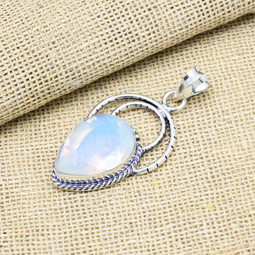 Milky Opal Gemstone Jewelry Handmade 925 Sterling Silver Pedant For Wedding Gift
