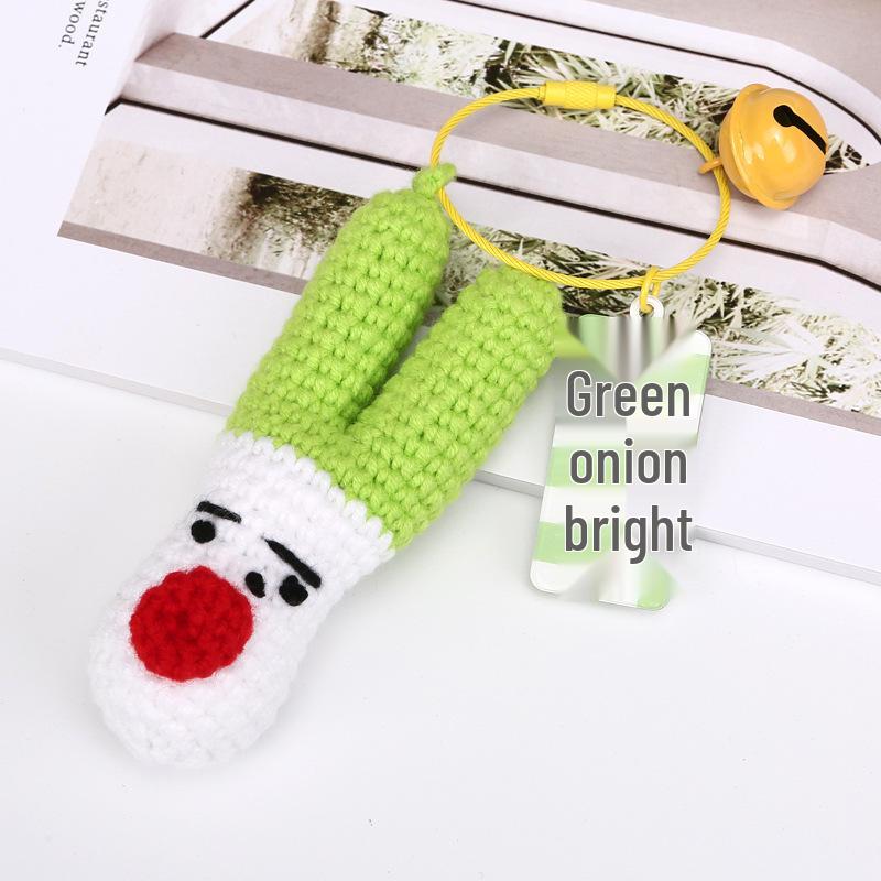 Woven Garlic Scallion Cabbage Pendant Keychain – Creative and Exquisite Gift for Students and Besties